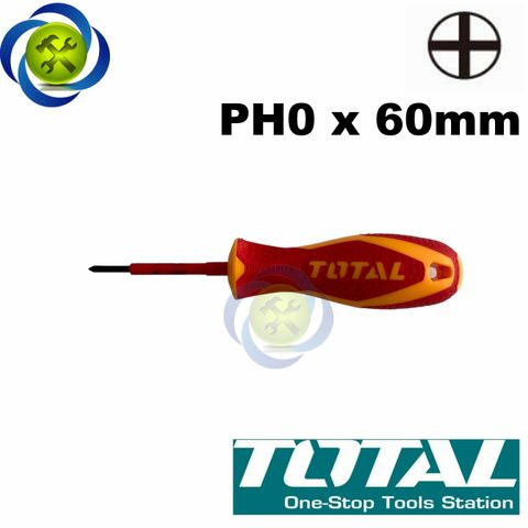 Tua vít bake cách điện PH0x60mm Total THTISPH060