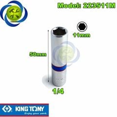 (ĐỦ SIZE) Tuýp trắng 6 cạnh Kingtony 2235 chuôi 1/4 dài 50mm (size lẻ từ 4-14mm)