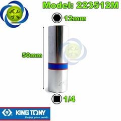 (ĐỦ SIZE) Tuýp trắng 6 cạnh Kingtony 2235 chuôi 1/4 dài 50mm (size lẻ từ 4-14mm)