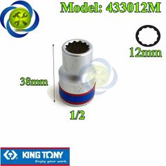 (ĐỦ SIZE) Tuýp 1/2 KINGTONY 4330 loại ngắn 12 cạnh màu trắng