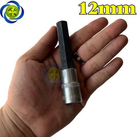 Đầu tuýp 1/2 ra đầu lục giác dài 100mm WADFOW WSC52XX các size (4-17mm)