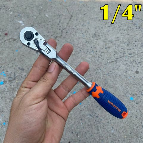Cần siết tự động lắc léo (đầu xoay 180 độ) Wadfow WRW42xx các size 1/4 - 3/8 - 1/2 thép CR-V, 72 răng