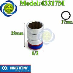 (ĐỦ SIZE) Tuýp 1/2 KINGTONY 4330 loại ngắn 12 cạnh màu trắng