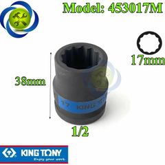 (ĐỦ SIZE) Tuýp 1/2 KINGTONY 4530 loại ngắn 12 cạnh màu đen