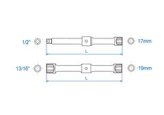 Cần vặn chữ thập 1/2inch Kingtony 19961721 (17-19mm)