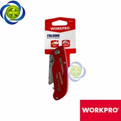 Dao rọc cáp Workpro WP211003 gấp gọn thân nhôm màu đỏ