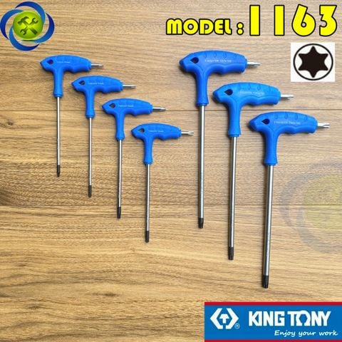 (ĐỦ SIZE) Lục giác sao Kingtony 1163 loại chữ T cán cầm được bọc nhưa