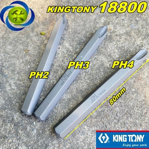 Mũi vít đóng bake Kingtony 18800 ( PH2 , PH3 , PH4 ) dài 80mm