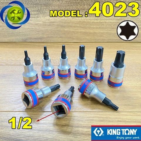 (ĐỦ SIZE) Đầu tuýp sao T 1/2 Kingtony 4023 dài 60mm trắng đen