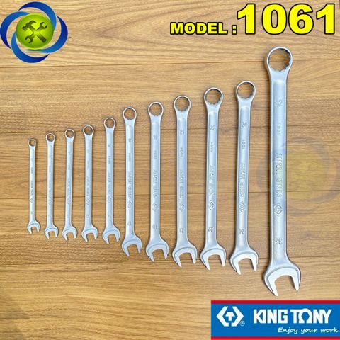 (ĐỦ SIZE) Cờ lê vòng miệng Kingtony 1061 loại dài thép CR-V