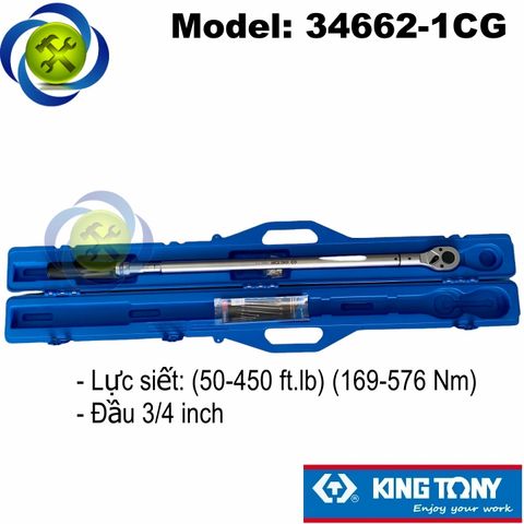 Cần siết lực 3/4 Kingtony 34662-1CG (50-450 ft.lb) (169-576 Nm) dài 1048mm