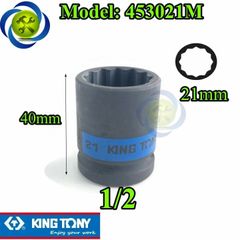 (ĐỦ SIZE) Tuýp 1/2 KINGTONY 4530 loại ngắn 12 cạnh màu đen