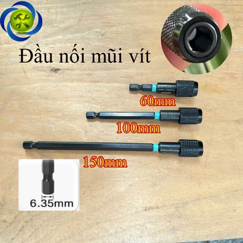 Đầu nối mũi vít chuôi lục giác sang mũi vít gài EM-CNT chiêu dài 60-100-150mm