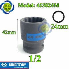 (ĐỦ SIZE) Tuýp 1/2 KINGTONY 4530 loại ngắn 12 cạnh màu đen