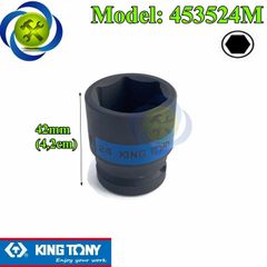 (ĐỦ SIZE) Tuýp 1/2 KINGTONY 4535 loại ngắn 6 cạnh màu đen