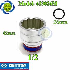 (ĐỦ SIZE) Tuýp 1/2 KINGTONY 4330 loại ngắn 12 cạnh màu trắng