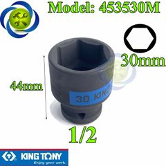 (ĐỦ SIZE) Tuýp 1/2 KINGTONY 4535 loại ngắn 6 cạnh màu đen