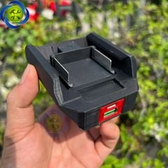 Đế chuyển gắn chân pin phổ thông dùng để sạc điện thoại, các thiết bị điện tử (lỗ ra USB và type - C) MAKITA XTRA
