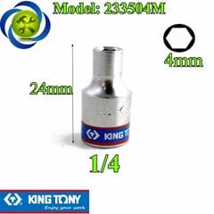 (ĐỦ SIZE) Tuýp 1/4 KINGTONY 2335 loại ngắn 6 cạnh màu trắng