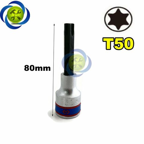 Tuýp sao 1/2 Kingtony 4033xx dài 80mm trắng đen có size T30-T50