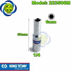 (ĐỦ SIZE) Tuýp trắng 6 cạnh Kingtony 2235 chuôi 1/4 dài 50mm (size lẻ từ 4-14mm)