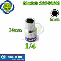 (ĐỦ SIZE) Tuýp 1/4 KINGTONY 2335 loại ngắn 6 cạnh màu trắng