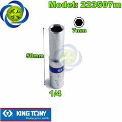 (ĐỦ SIZE) Tuýp trắng 6 cạnh Kingtony 2235 chuôi 1/4 dài 50mm (size lẻ từ 4-14mm)