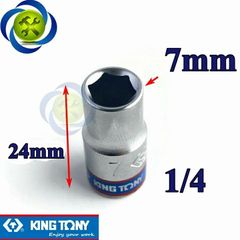 (ĐỦ SIZE) Tuýp 1/4 KINGTONY 2335 loại ngắn 6 cạnh màu trắng