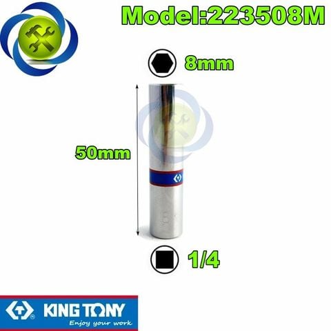(ĐỦ SIZE) Tuýp trắng 6 cạnh Kingtony 2235 chuôi 1/4 dài 50mm (size lẻ từ 4-14mm)