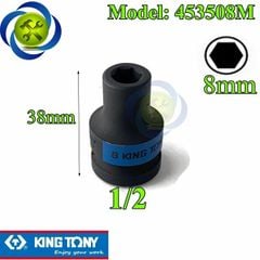 (ĐỦ SIZE) Tuýp 1/2 KINGTONY 4535 loại ngắn 6 cạnh màu đen