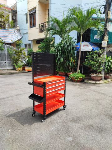 Xe đẩy dụng cụ 3 khay + 3 ngăn kéo có tấm treo STRONGER TOOL