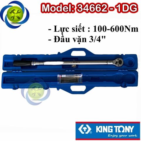 Cần siết lực 100-600Nm loại 3/4 Kingtony 34662-1DG dài 1048mm