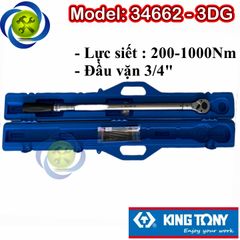 Cần siết lực 200-1000Nm loại 3/4 Kingtony 34662-3DG dài 1238mm