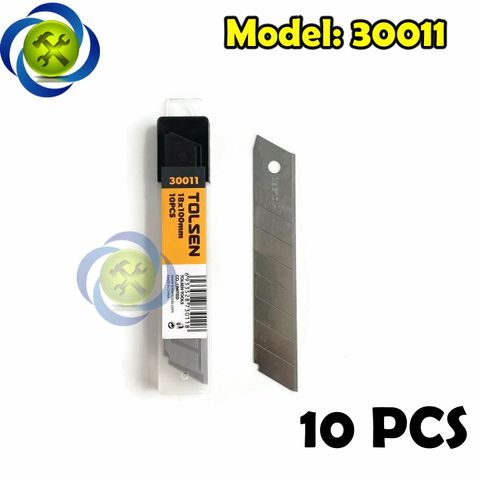 Lưỡi dao rọc giấy Tolsen 30011 kích thước 18mm x 100mm x 0.5mm (10 lưỡi /hộp)