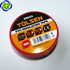 Băng keo điện đỏ Tolsen 38025 dài 9.15M dày 0.13mm bảng 19mm