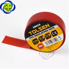 Băng keo điện đỏ Tolsen 38025 dài 9.15M dày 0.13mm bảng 19mm