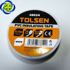 Băng keo điện trắng Tolsen 38024 dài 9.15M dày 0.13mm bảng 19mm