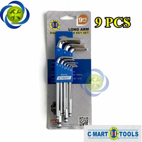 Bộ lục giác ngắn C-Mart F0015-mm 9 cây 1.5-10mm