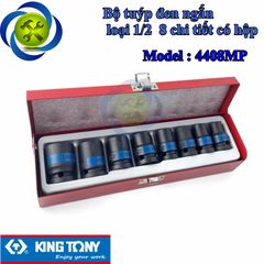 Bộ tuýp đen ngắn loại 1/2 Kingtony 4408MP 8 chi tiết có hộp