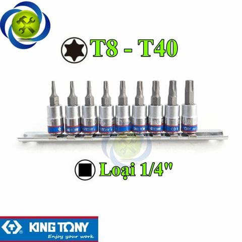 Bộ tuýp lục giác sao 1/4 Kingtony 2109PR 9 chi tiết T8-T40