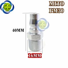 Đầu nối hơi ren ngoài 16mm Mito PM30 (đầu đực) loại 3/8 PT