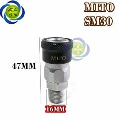 Đầu nối hơi ren ngoài 16mm Mito SM30 (đầu cái) loại 3/8 PT