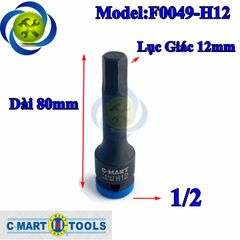 Đầu tuýp đen lục giác 12mm C-Mart F0049-H12 loại 1/2 inch