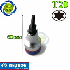 Đầu tuýp sao T20 1/2 Kingtony 402320 dài 60mm trắng đen