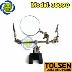 Giá đỡ kẹp board mạch Tolsen 38090 có kính lúp