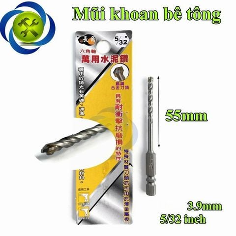 Mũi khoan bê tông đuôi lục giác 3.9mm 5/32 inch LA0020