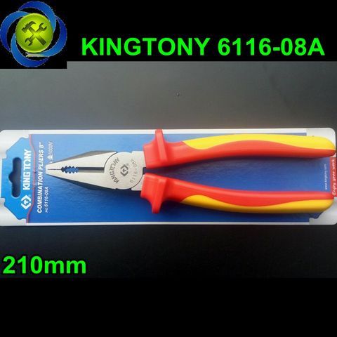 Kềm điện cách điện Kingtony 6116-08A 1000V kích thước 8 inch