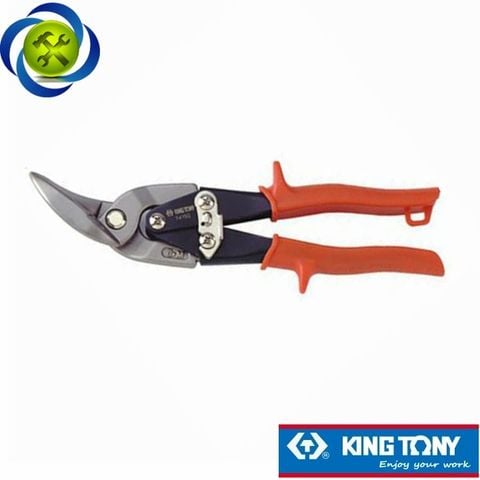 Kéo cắt tôn mũi cong trái Kingtony 74150 ngắn cán xam dài 235mm