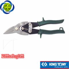 Kéo cắt tôn mũi cong phải Kingtony 74020 cán xanh dài 248mm