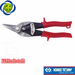 Kéo cắt tôn mũi cong trái Kingtony 74010 cán đỏ dài 248mm